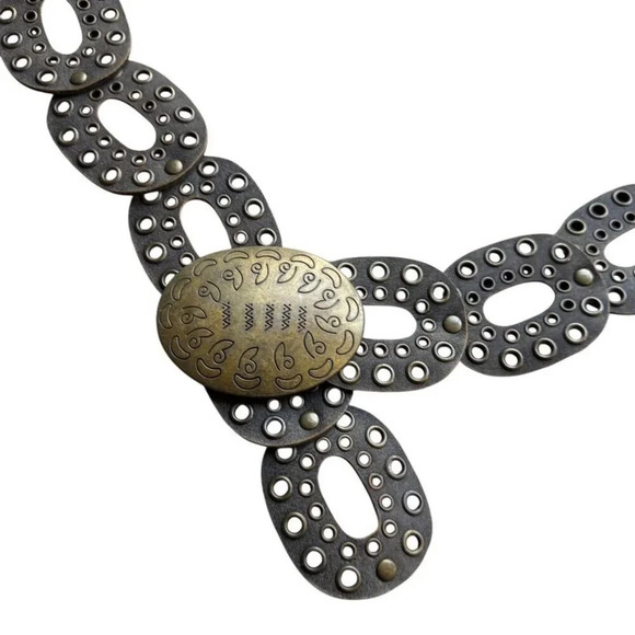 Vintage y2k moroccan style disc brown concho belt womens one size fits all - Picture 2 of 6